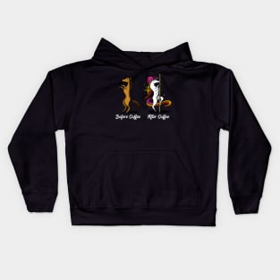 Unicorn Before And After Coffee Pole Dancing Kids Hoodie